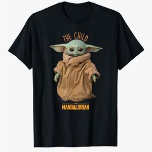 Star Wars Mandalorian Grogu Black Graphic T-Shirt Women’s Small